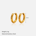 Minimalist 14K gold-plated stainless steel 14mm geometric hoop earrings for women - 21# Gold Hoop Earrings