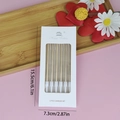Set of 6 golden spiral birthday candles with white holders in windowed gift box - Champagne Gold Pencil Candles