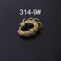 Golden stud earring with white zircons and industrial style rivet charms in punk design - Double Row Zirconia Style (314-9#)