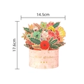 3D pop-up flower bouquet card with gold stamped Best Wishes text for teachers day - Flower Bloom - Pink / 14.5x17.6cm