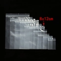 Transparent PE plastic self-sealing bags in 8x12cm size for jewelry packaging - 100 Pcs/Pack / 8x12cm