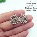 Detail view of round hollow metal charm with size dimensions 19mm by 22mm for DIY jewelry - 2# Dreamcatcher Hollow