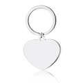 Portachiavi con ciondolo a cuore in acciaio inossidabile lucido argento da donna - Portachiavi bianco / Color Acciaio