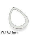 Colgante de lágrima de acero inoxidable plateado de 17x11mm para joyas DIY - Color Acero (KLJ4797-Z)