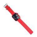 Montre LED numérique rouge sport avec bracelet en silicone texturé et affichage arc-en-ciel - Bordeaux