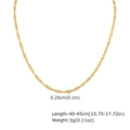 Detail of 0.25cm wide golden water wave chain necklace showing 40-45cm length and 3g weight - 40+5cm / Necklace