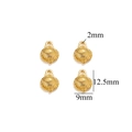 Golden stainless steel scallop shell pendant charms with dimensions 12.5x9mm for DIY jewelry - Gold Shell-654