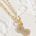 Collana dorata con ciondolo infinito con pavé di zirconi bianchi e catena sottile - Amore Infinito / Oro