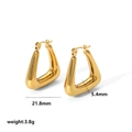 Golden hollow triangular stainless steel earrings, size 21.8x5.4mm and weight 3.8g - Golden Irregular Triangle Style (ETE6007-G)