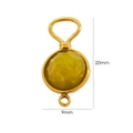 20mm gold stainless steel connector with faceted yellow gemstone for DIY jewelry making - Mustard Stone