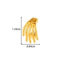 Golden skeleton hand cartilage piercing stud with size dimensions 1.24cm by 0.84cm - Gold Skeleton Hand