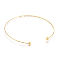 Girocollo a C minimalista in acciaio inossidabile dorato con perle lucide finali - Oro (KN11654-Z)