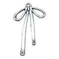 Silver bow alloy pendant charm for DIY necklaces and handmade jewelry accessories - 1pc Bowknot 32x19mm