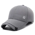 Classic grey baseball cap with embroidered logo on a minimalist twill cotton crown - Light Gray