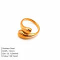 Elegante minimalistische 18k goud vergulde roestvrijstalen druppelring in US maat 7 - Goud Open Ring (TR18919)