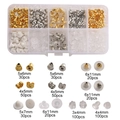 DIY jewelry making kit featuring gold and silver earring backs in clear storage box - 10-Grid Mixed Earring Backs Box