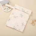 Floral print baby stroller organizer bag in cream cotton with green small flower pattern - Little Floral