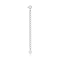 Minimalist S925 sterling silver extender chain with spring clasp and heart pendant - Jewelry Findings / Extension Chain (White Gold)
