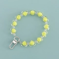 Cute yellow heart and transparent bead lanyard charm with silver spring clasp - Yellow Clear Heart Style (B342-4)