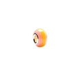 Macro detail of pink and orange gradient resin bead with silver metal core - Pink-Orange Gradient
