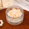 Snowflake scented candle in embossed glass jar with gold foil accents for home decor - White Gold Foil Snowflake Shape