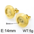 Bases de pendientes redondas doradas 8mm de acero inoxidable para joyería DIY - Estilo A(KLJ4203-Z) / Diámetro Exterior 14mm (Diámetro Interior 8mm) / Dorado