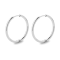 Polished silver stainless steel hoop earrings with minimalist circular design - 2.0*20mm / Steel