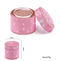 Detailansicht des Nagelkristallglases mit rosa Strasssteinen, Maße 60x60mm und 276g - Runder Kristallbecher mit rosa Strass