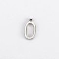 Polished silver stainless steel oval charm pendant for DIY jewelry making accessories - O (Bracelet Accessory) / Steel