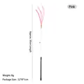 Pink feather cat wand toy with bell and flexible metal rod for indoor kittens - Pink Basic Feather Bell (B37605)