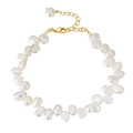 Bracelet baroque en argent 925 avec perles d'eau douce naturelles et fermoir doré - Bracelet en Perles d'Eau Douce Baroques Doré (GPB02)