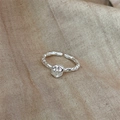 Handcrafted S925 sterling silver ring with twisted texture and irregular geometric facet - JZ0650-Irregular Faceted