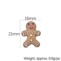 Gingerbread man resin DIY charm with brown texture and festive details, 21mm height - Gingerbread Man