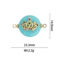 Dettaglio connettore malocchio con design a corona e dimensioni di 23,3mm x 14,9mm - DZ-1316 Connettore Corona Gemma Colorata
