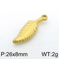 Gouden veer blad bedel hanger 26x8mm van gepolijst metaal voor het maken van sieraden - Veer Stijl (KLJ4255-Z) / 26*8mm / Goud