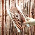 Rose gold metallic foil fringe curtain for party backdrop decoration on cardboard roll - 1m x 2m / Rose Gold