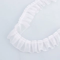 White 2.5cm pleated chiffon lace trim with transparent organza texture for DIY sewing - 2.5cm Wide / BK39# Pink Regular