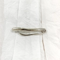 Minimalist silver wavy alloy hair clip with smooth polished finish on textured background - 12# Silver (Polished Wave)