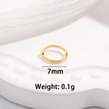 7mm S925 sterling silver gold twisted ring bead frame jewelry component weighing 0.1g - Gold Small 7mm