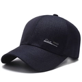 Dunkelblaue Baseballkappe für Herren mit Stickerei auf weißem Hintergrund - Verstellbar / Marineblau