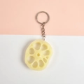 Creative PVC simulation lotus root slice keychain with realistic texture and metal ring - Lotus Root Slice - Keychain Style