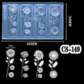 3D floral silicone nail mold CS-149 with rose and sunflower motifs for carving - CS-149 Sunflower and Rose
