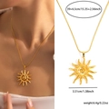 Collier en titane doré avec pendentif soleil en spirale et chaîne de 39+6,5 cm - Pendentif Soleil 4