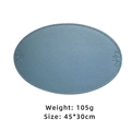 Sottopiatto ovale blu Morandi in pelle con trama litchi e goffratura, 45x30cm - Azzurro