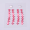 Face gem stickers with white decorative pearls and small pink resin pearl accents - MX-08 White Pink