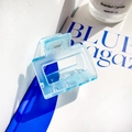 Hellblaue quadratische hohle Haarklammer mit mattem Finish auf minimalistischem Hintergrund - 5.2cm / Himmelblau