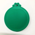 Green silicone universal pet food can lid featuring a paw-shaped handle and hanging hole - Dark Green Can Lid