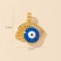 Golden Horus Eye pendant with blue enamel and clear crystals, 2.3cm by 2.2cm size - Gold Evil Eye Blue and White Enamel Eye Pendant (39)