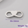 Silver infinity heart connector in stainless steel for DIY jewelry 36x16mm size - Silver Heart Infinity Style (KLJ460-Z)