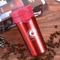 Red stainless steel vacuum coffee mug with push-button lid and original gift box - 380ml / Gen 1 Twist Lid Style / Red